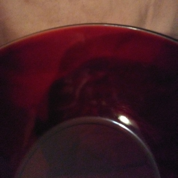 Vintage Royal Ruby Cherry Red Glass Big Serving Bowl Salad Dinner Anchor - Picture 7 of 9